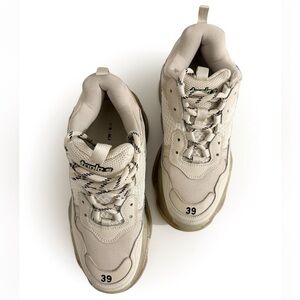 Balenciaga Women’s Cream and Brown Sneakers